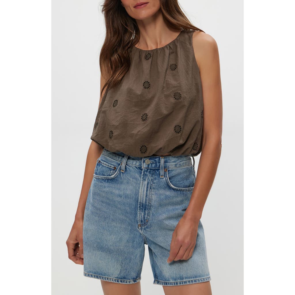 Michael Stars Hazel Eyelet Bubble Sleeveless Top