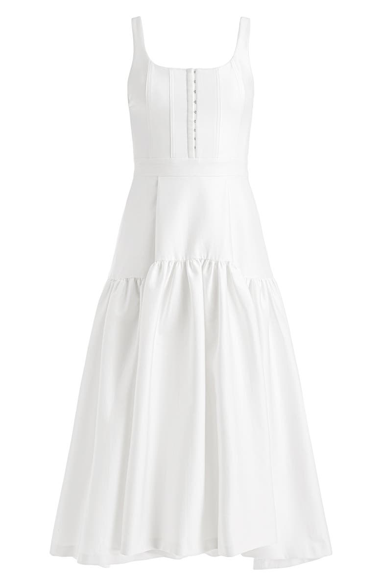 Alice + Olivia Diana High-Low Midi Dress, Alternate, color, Off White