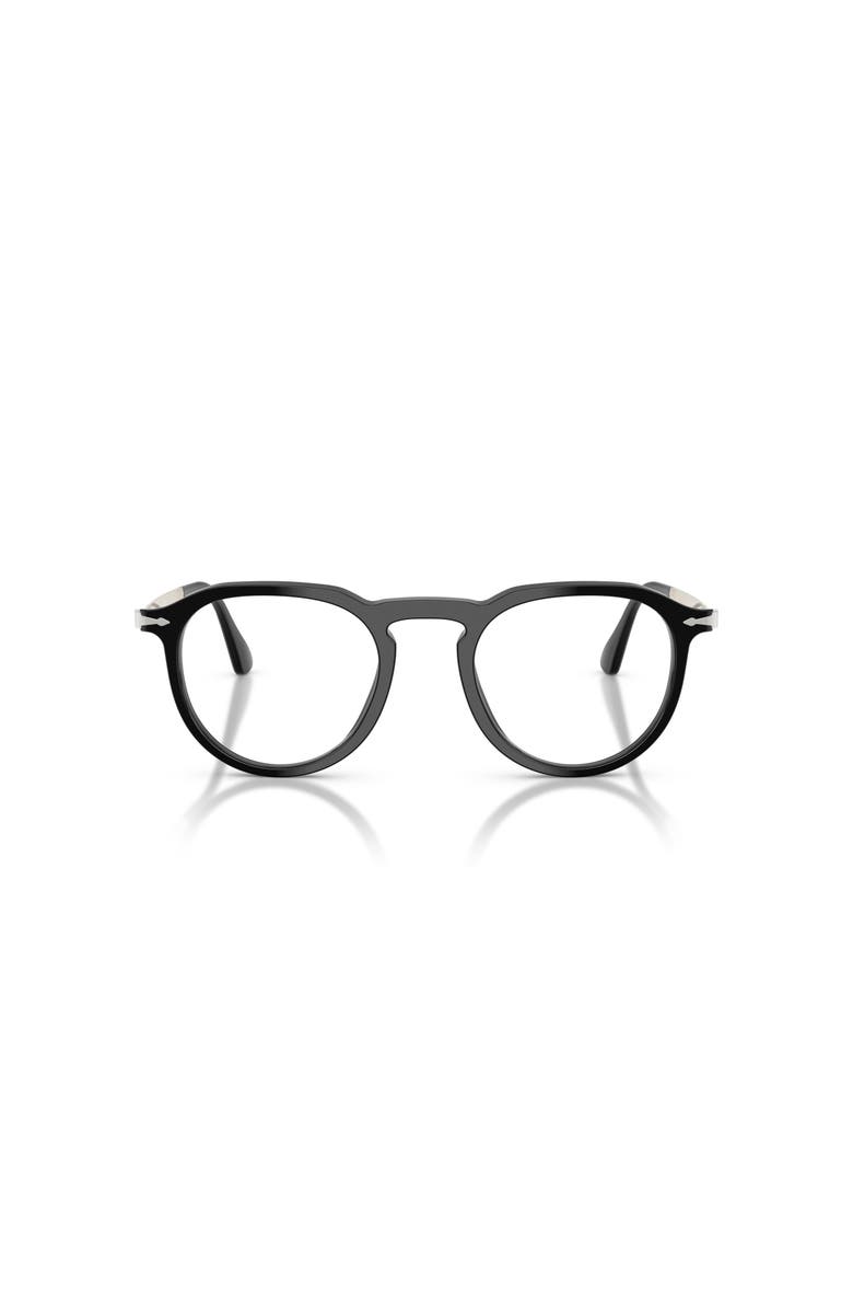 Persol 49mm Rectangle optical glasses, Alternate, color, Black