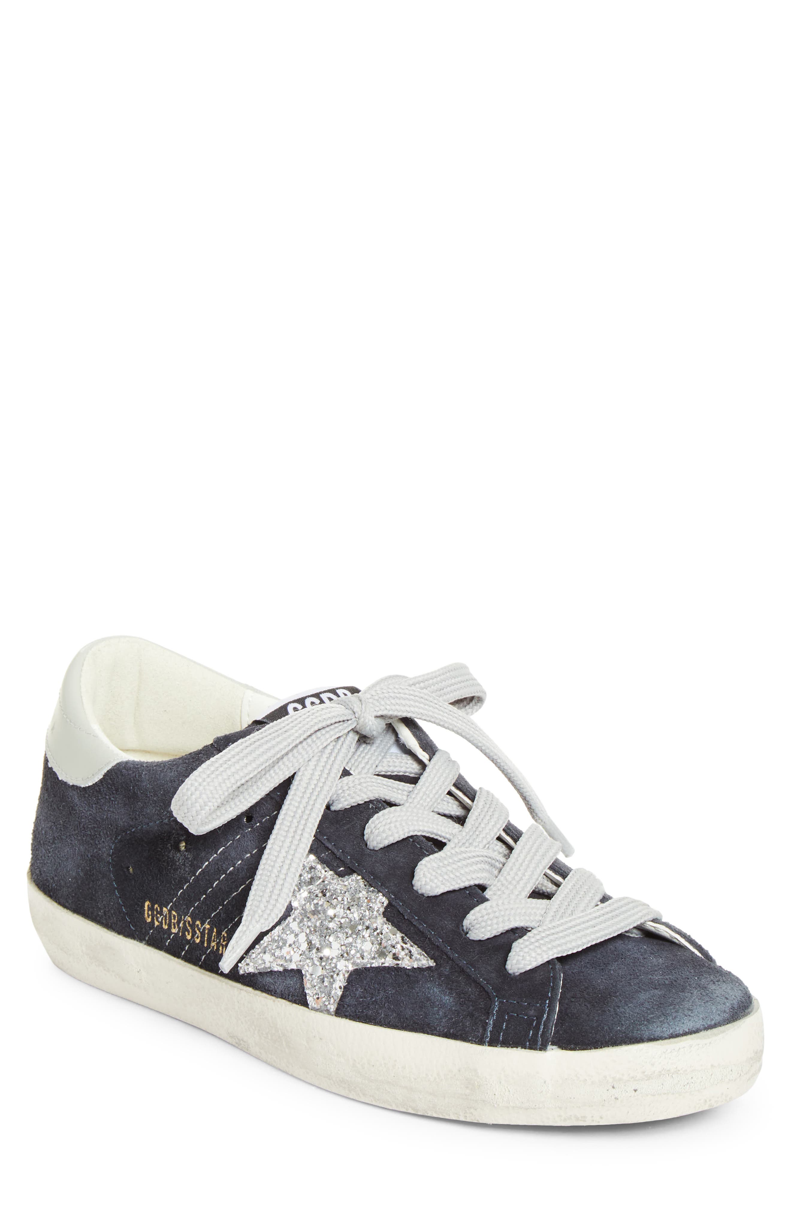 Golden Goose Super-Star Low Top Sneaker, Main, color, Navy Blue/ Silver/ Light Gray