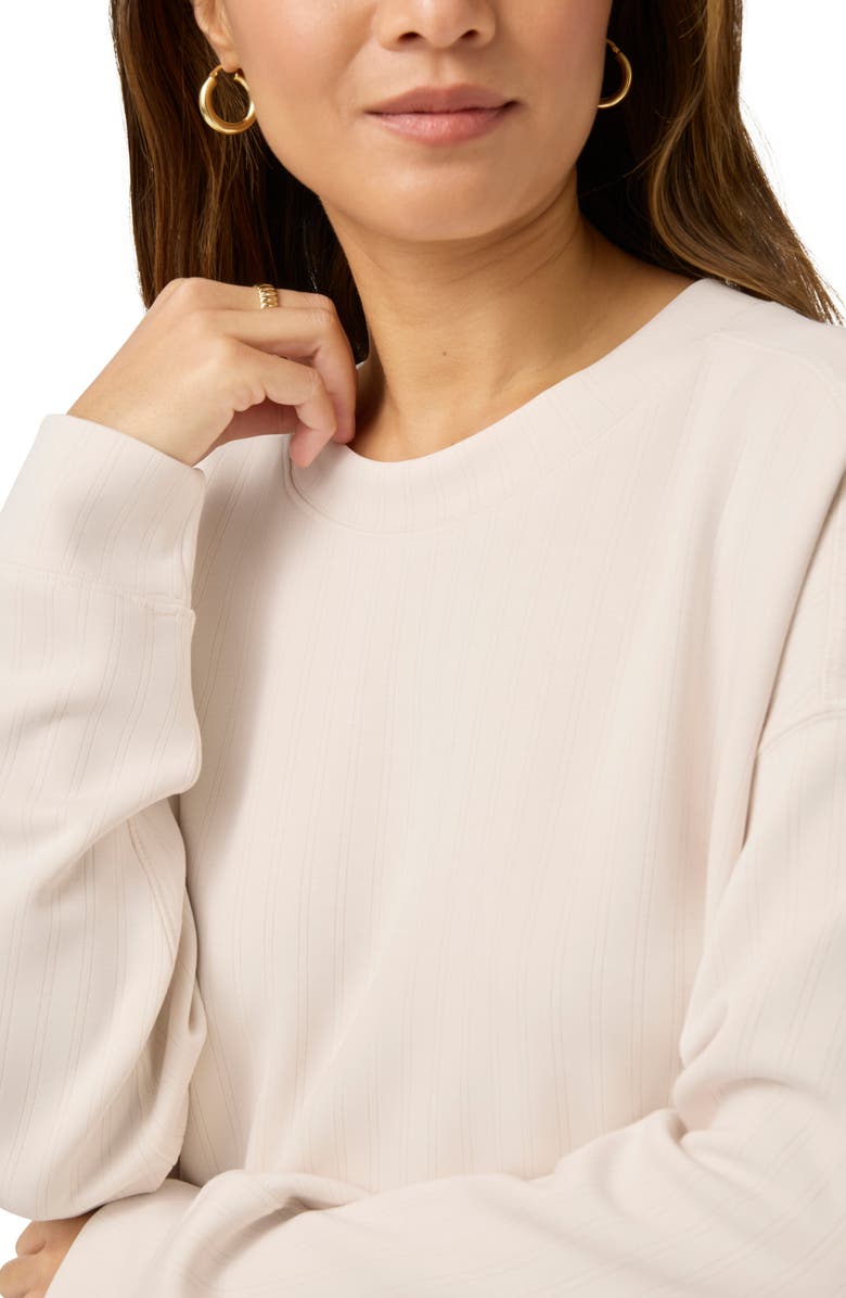 Splendid x @cellajaneblog Oversize Scuba Knit Sweatshirt, Alternate, color, Pearl