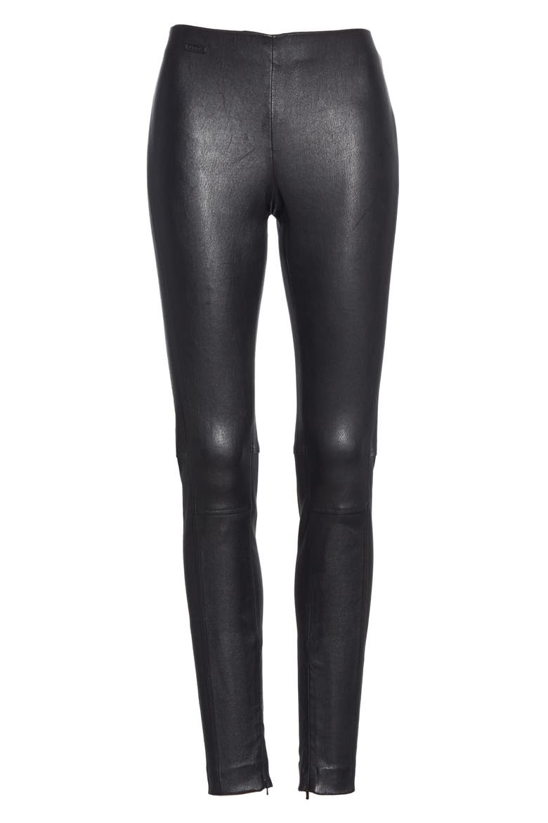 Leather Leggings, Alternate, color, POLO BLACK
