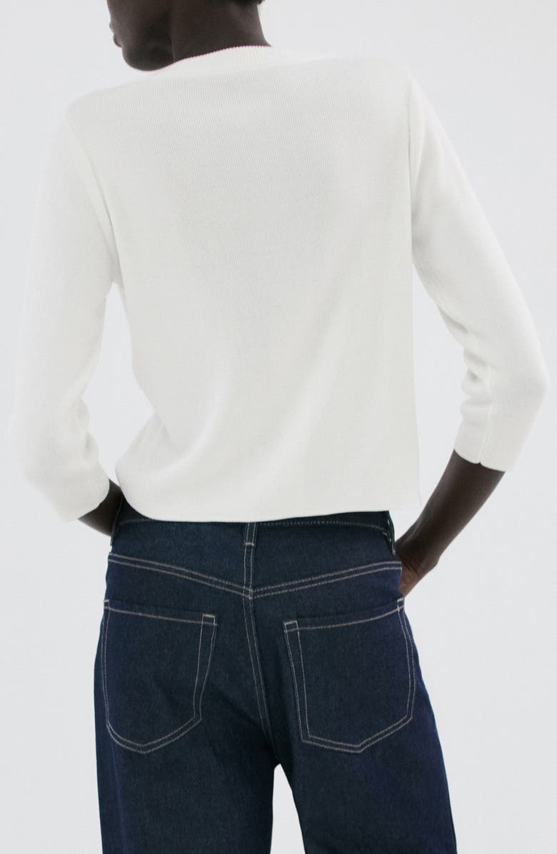 MANGO Front Button Cardigan, Alternate, color, Ecru