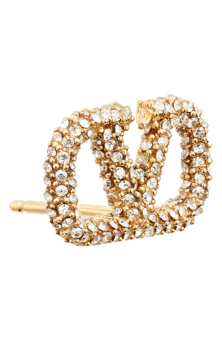 Valentino Garavani VLOGO Signature Crystal Pavé Stud Earrings, Alternate, color, 