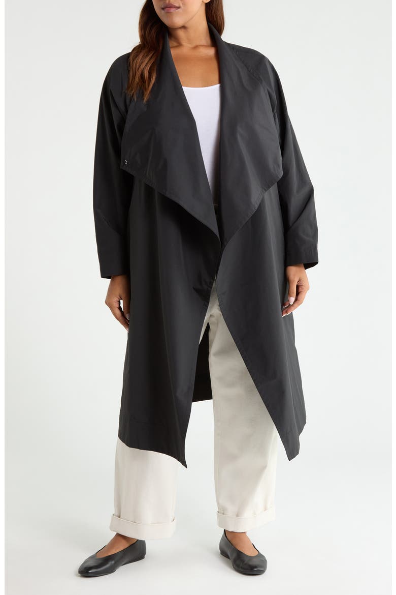 Drape Neck Coat, Alternate, color, BLACK