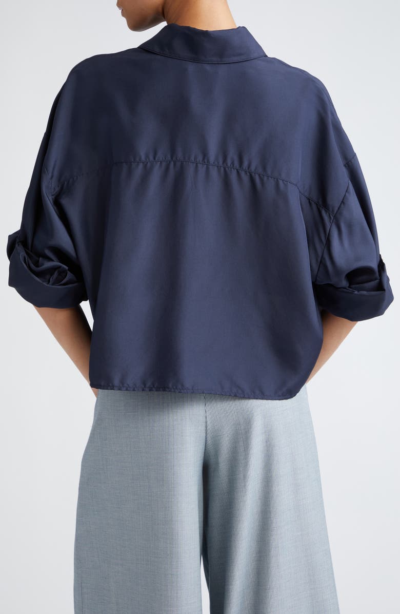 TWP Next Ex Crop Silk Button-Up Shirt, Alternate, color, 