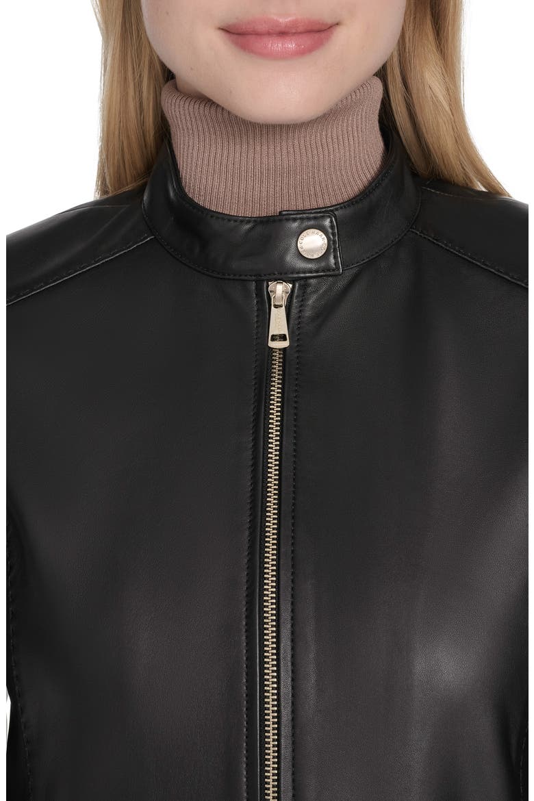 Leather Biker Jacket, Alternate, color, BLACK