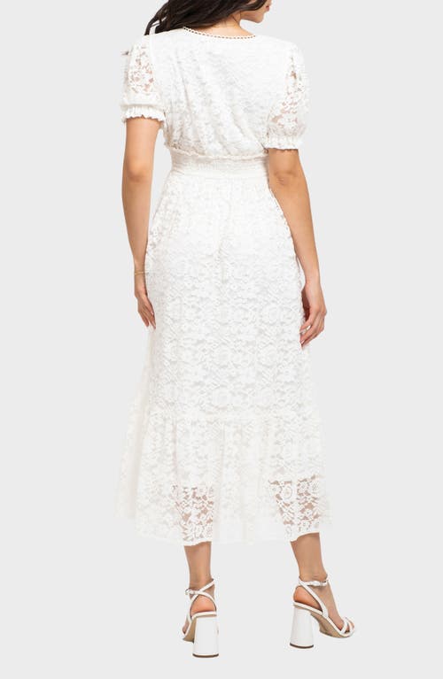August Sky Floral Lace Midi Dress