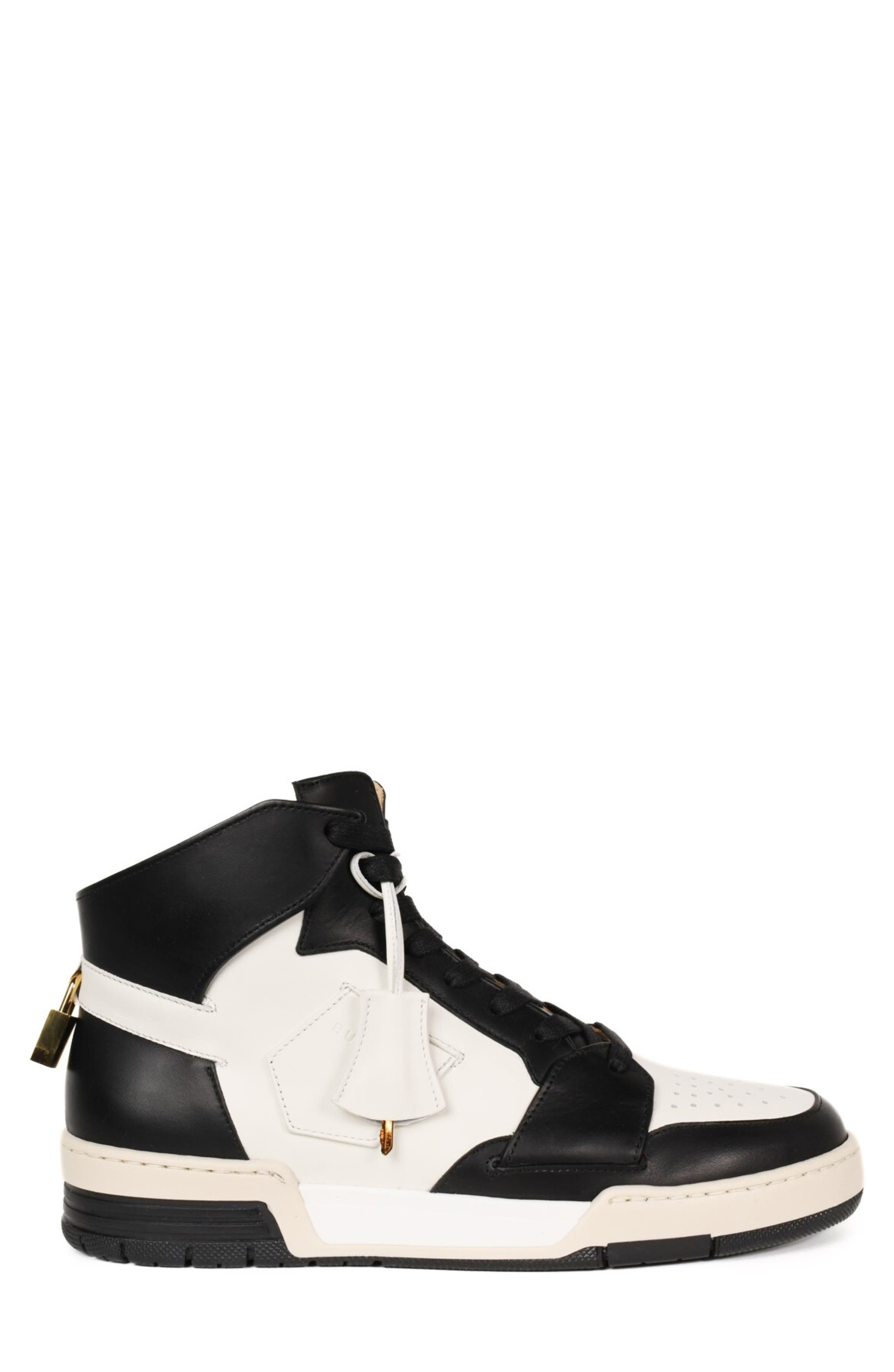 Buscemi Air Jon High Top Sneaker, Alternate, color, White/ Black