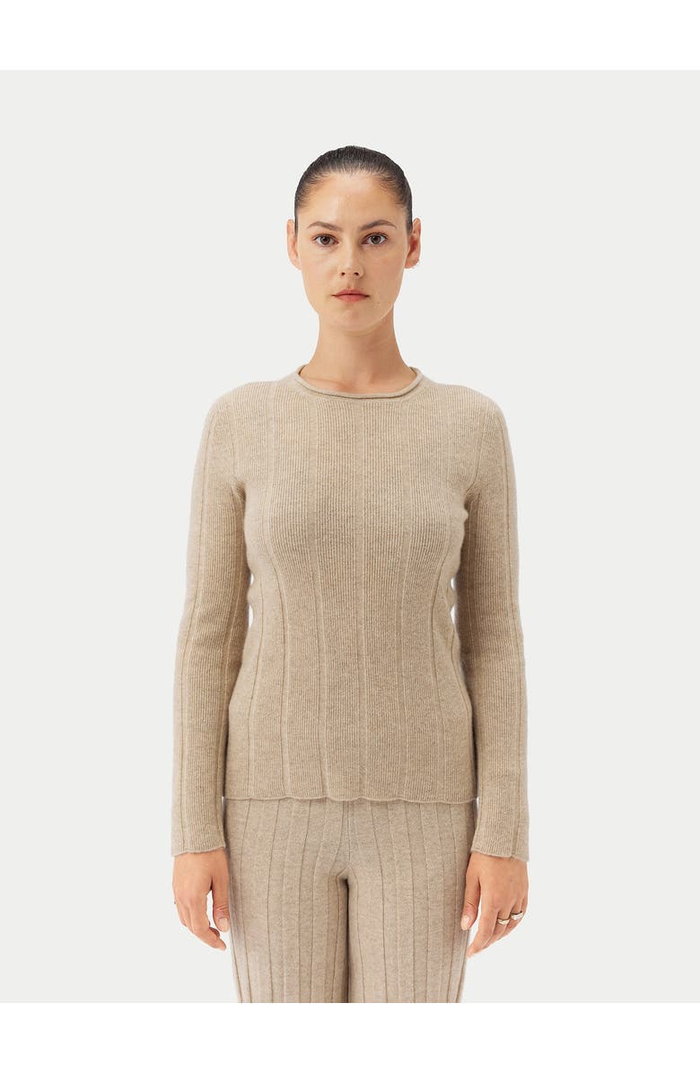 GOBI Mongolian Cashmere C-Neck Cashmere Sweater, Alternate, color, Warm Grey