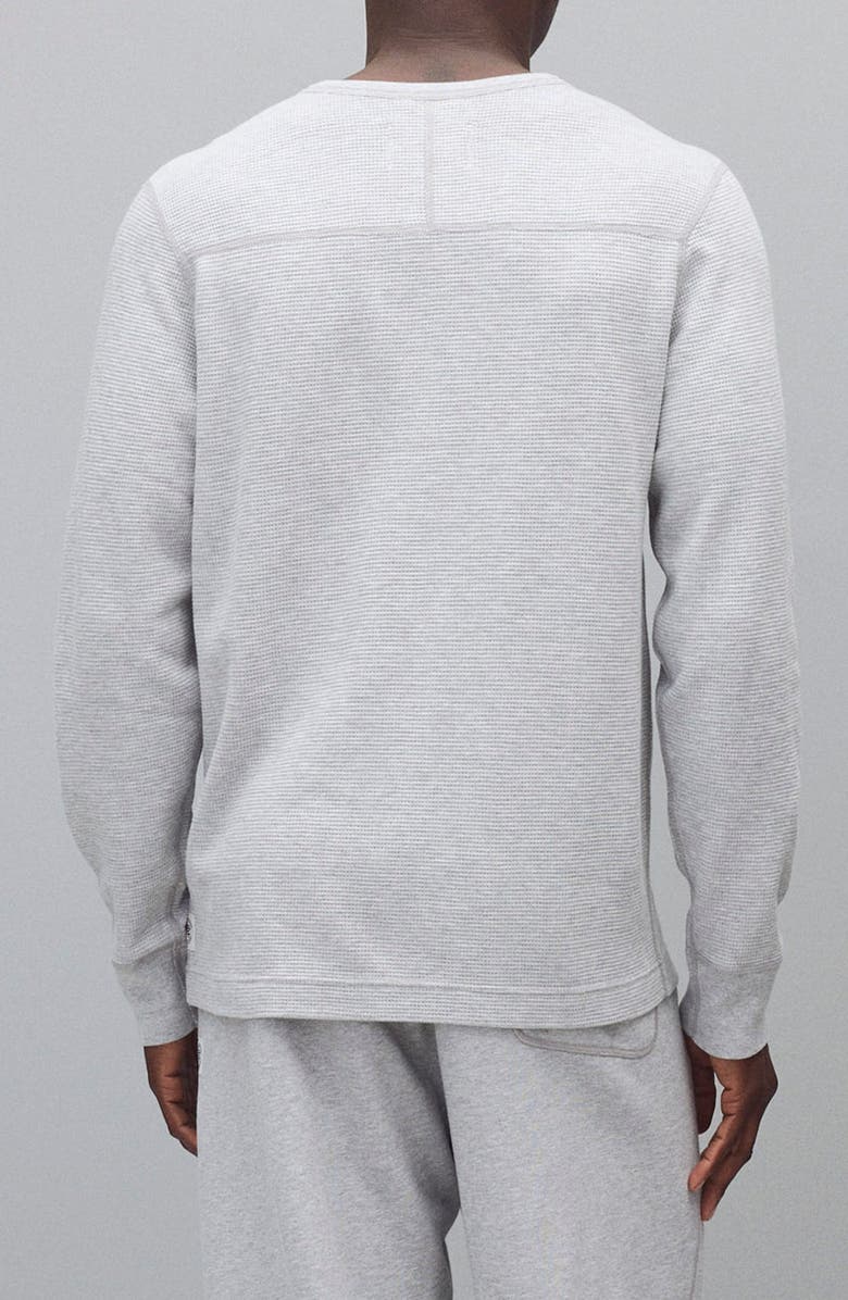Reigning Champ Standard Fit Lightweight Waffle Knit Henley, Alternate, color, Heather Grey