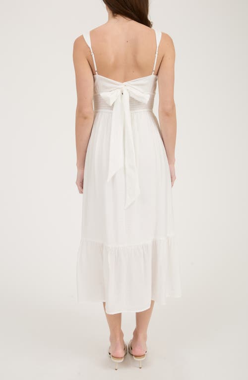 BLU PEPPER BLU PEPPER BOW TIE SMOCKED MIDI SUNDRESS 