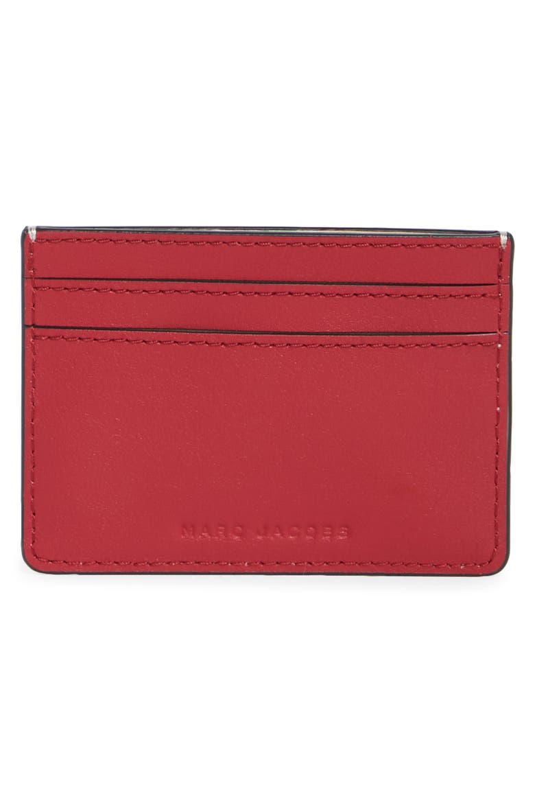 The Faux Leather Card Case, Alternate, color, MARSHMALLOW MULTI