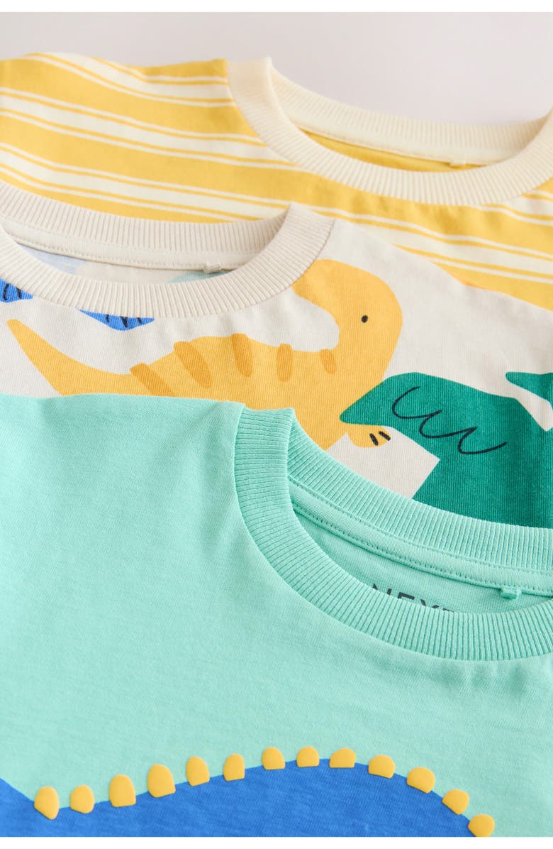 NEXT Kids' 3-Pack Assorted Graphic T-Shirts, Alternate, color, Yellow/ Blue Assorted
