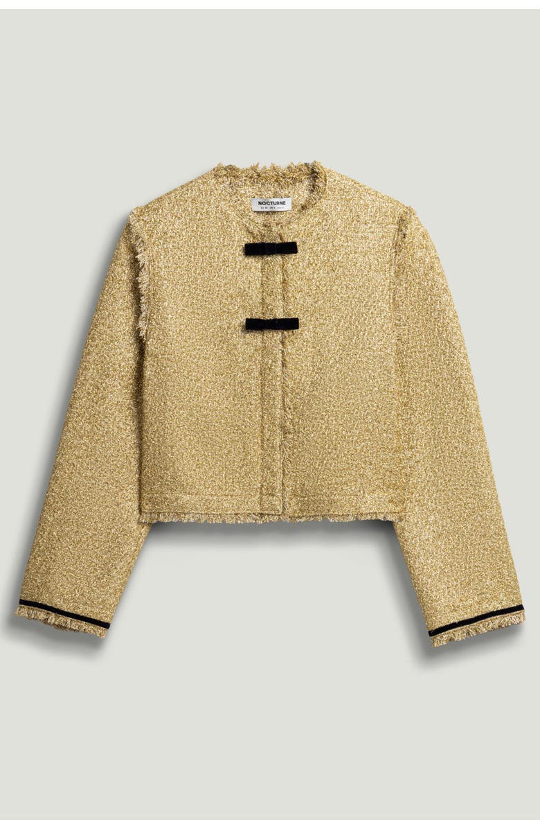 Nocturne Textured Cropped Jacket, Alternate, color, Gold