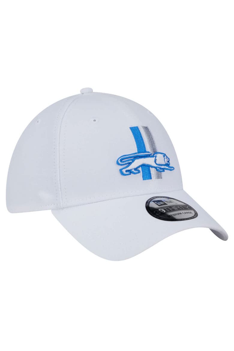 Men's New Era White Detroit Lions Throwback 39THIRTY Flex Hat, Alternate, color, White