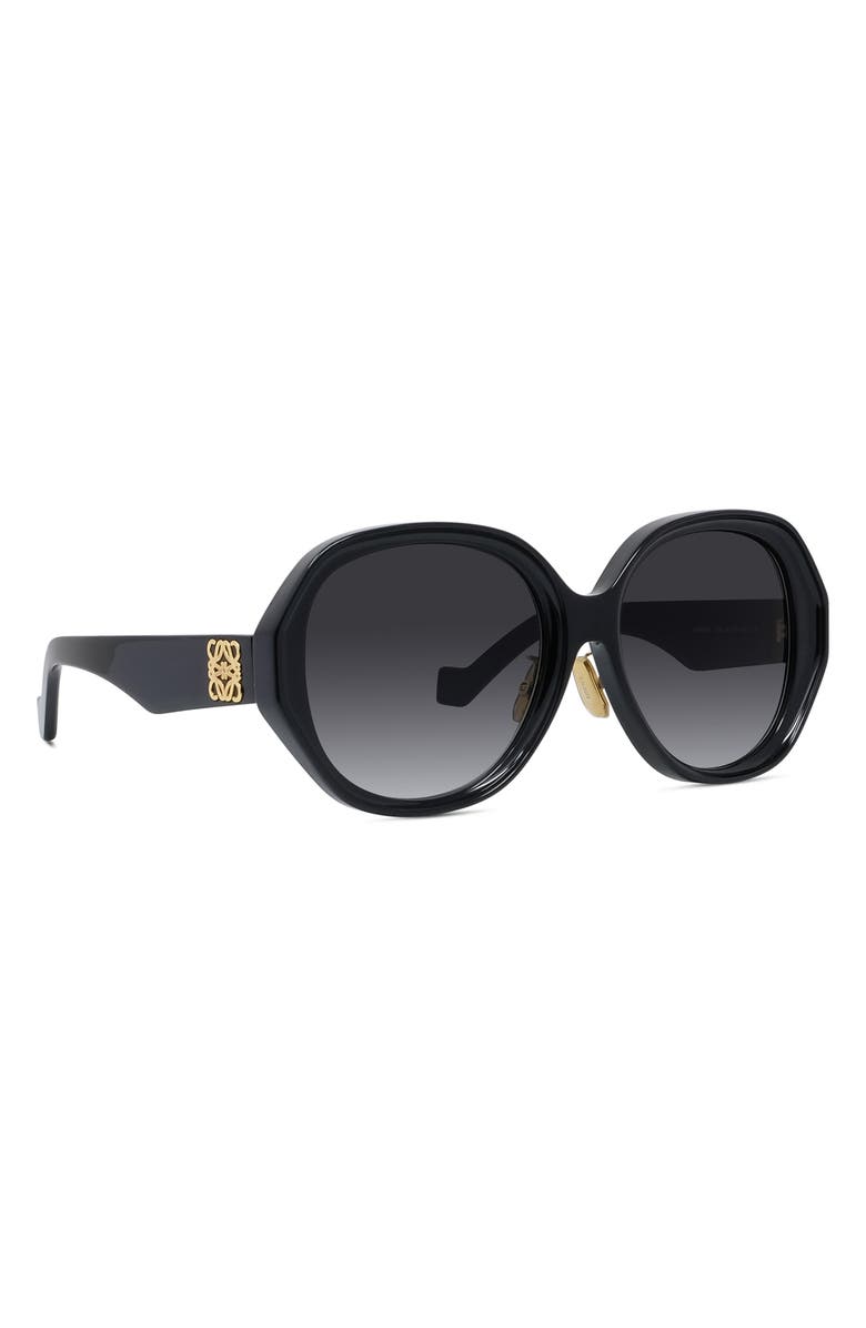 Loewe Chunky Anagram 57mm Round Sunglasses, Alternate, color, 