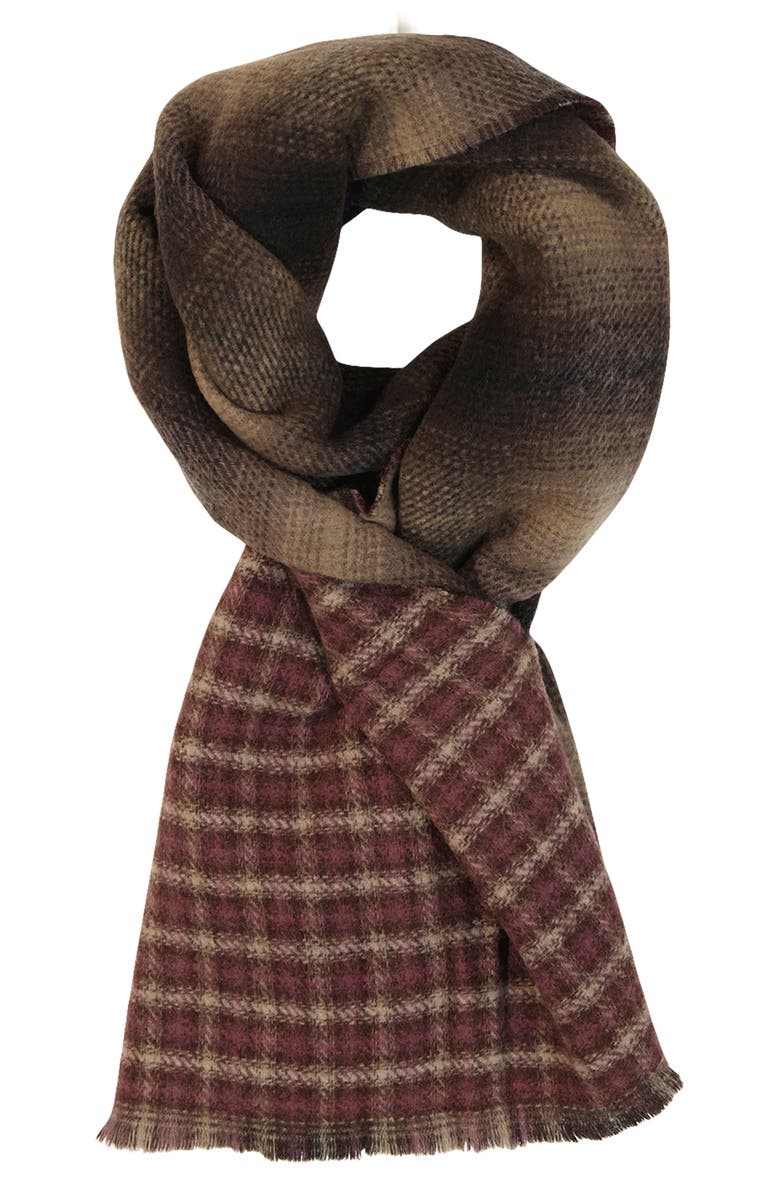 AllSaints Reversible Check Scarf, Alternate, color, Black