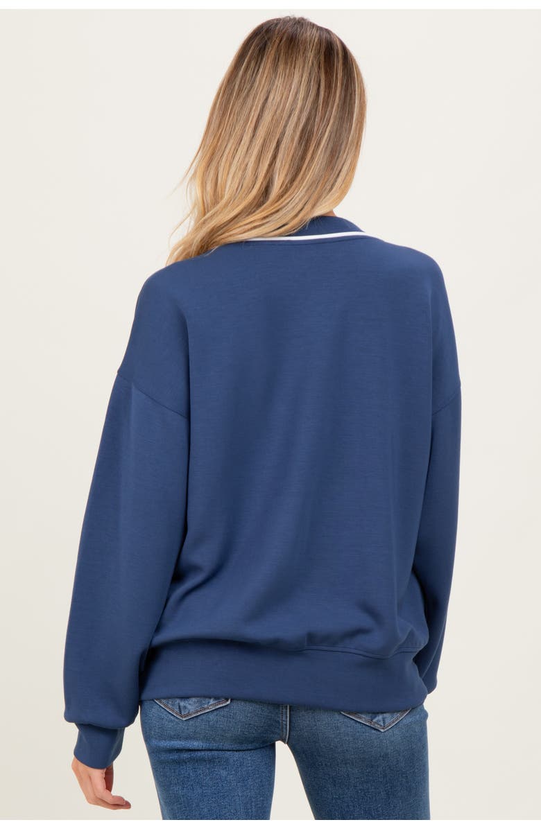 PinkBlush V-Neck Sweatshirt, Alternate, color, Navy Blue