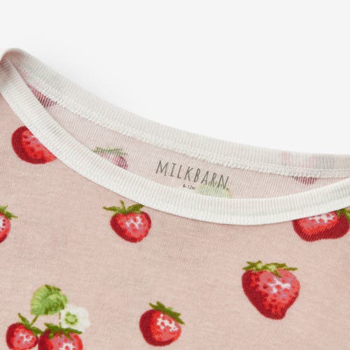 Milkbarn Organic Cotton Long Sleeve One Piece In Red