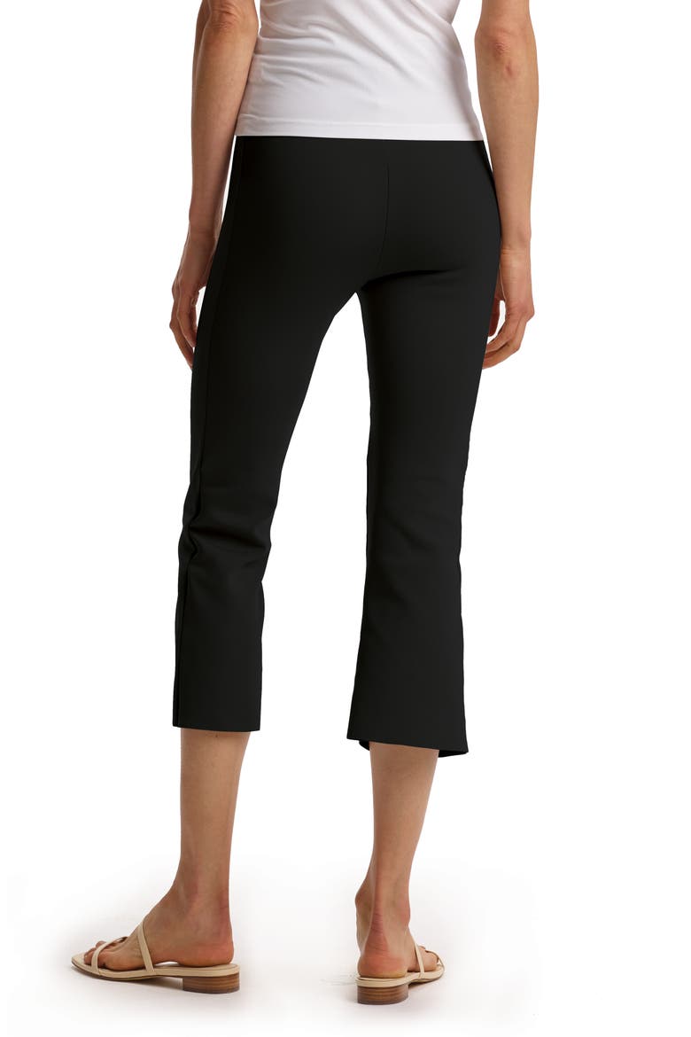 Neoprene Flare Crop Leggings, Alternate, color, BLACK