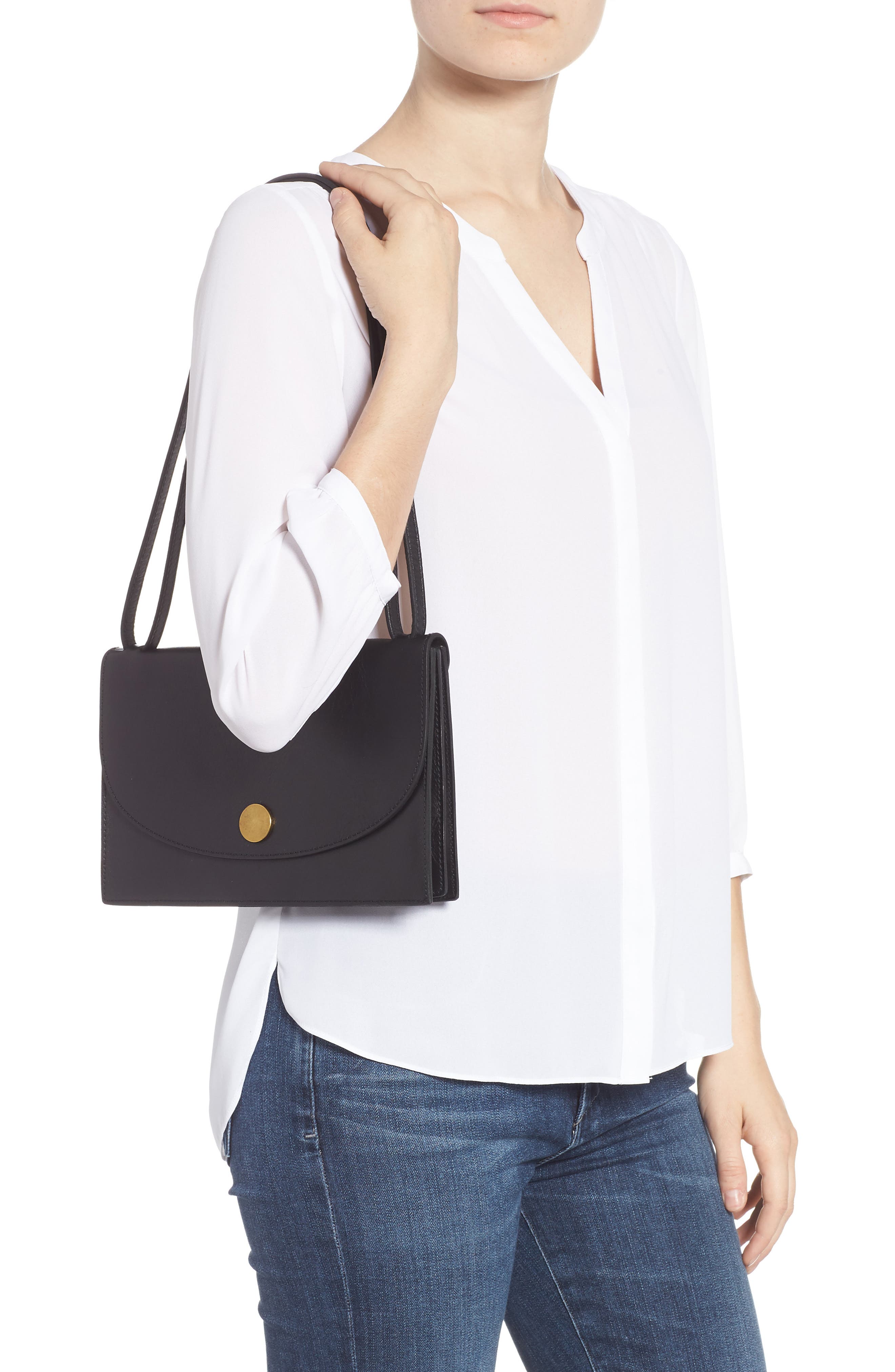 Madewell The Slim Convertible Leather Shoulder Bag, Alternate, color, 