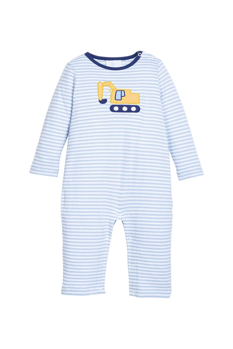 Long Sleeve Applique Romper, Main, color, Excavator