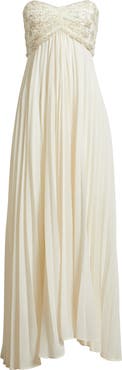 Delfi Collective Sabrina Embellished & Pleated Strapless Gown