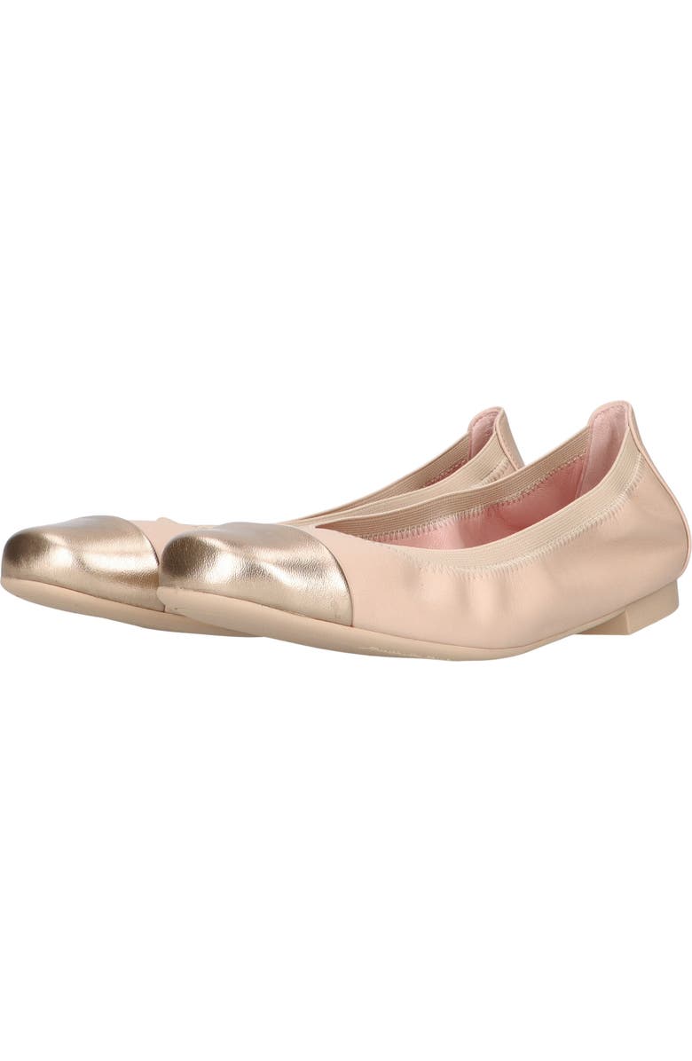 Pretty Ballerinas Round toe elasticated ballet flat, Alternate, color, Beige