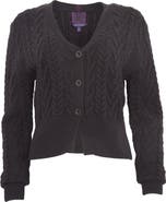 Lords of Harlech Samantha Cashmere Blend Cable Knit Cardigan Sweater