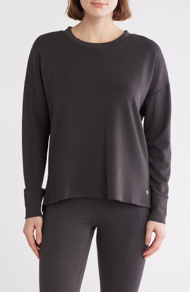 APANA Uptown Scuba Knit Long Sleeve Top, Main, color,