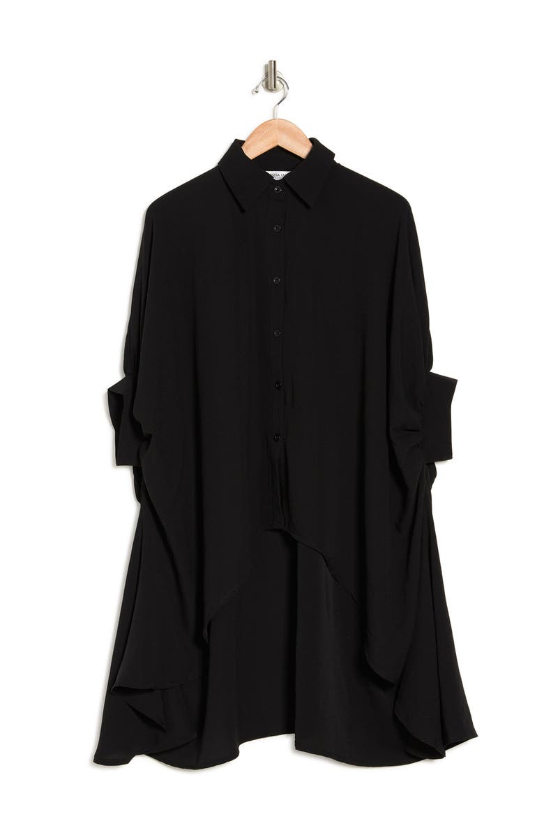 PATRIZIA LUCA Oversized High/Low Blouse, Alternate, color, Black