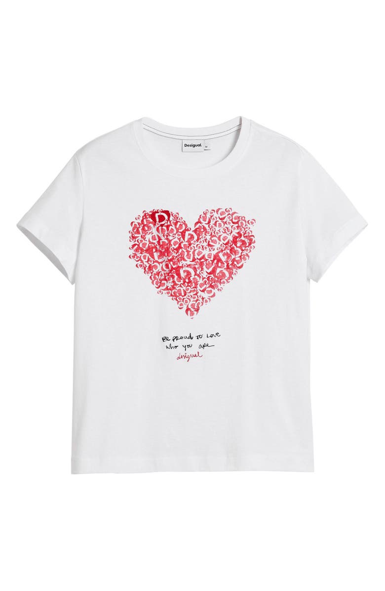 Desigual Love Graphic T-Shirt, Alternate, color, White