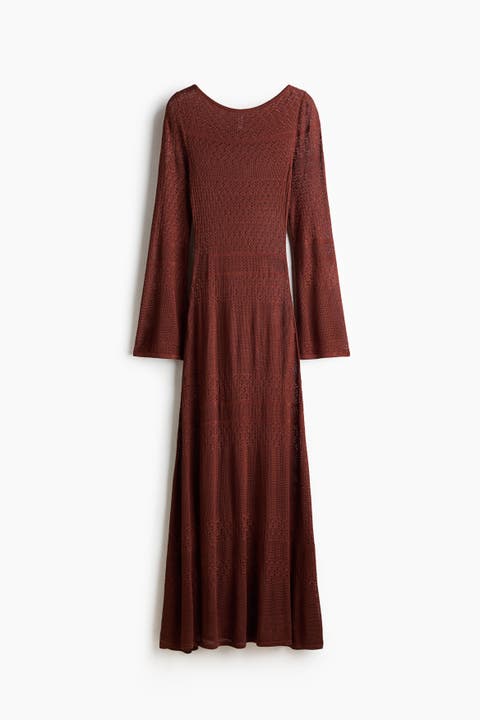 Pointelle-knit Maxi Dress