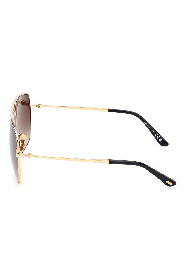 Stella 67mm Oversize Navigator Sunglasses, Alternate, color, DEEP GOLD / GRADIENT SMOKE