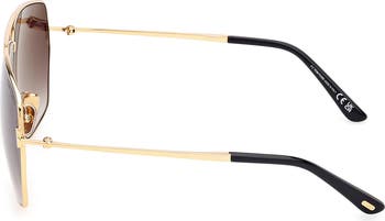 Stella 67mm Oversize Navigator Sunglasses
