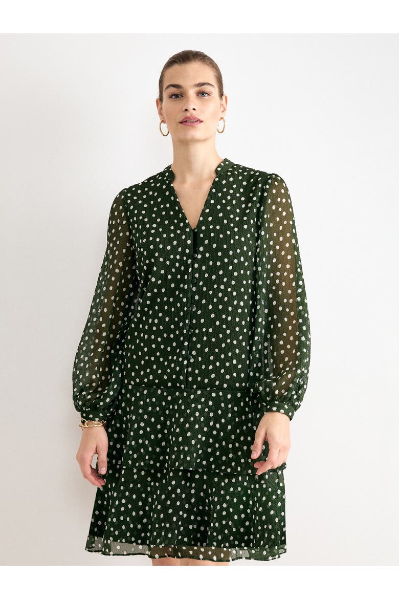 Alma Printed Swing Dress, Alternate, color, Green
