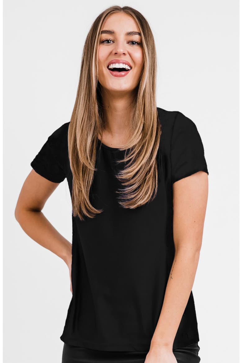 Loose Fit Adele Swim Top, Main, color, Black