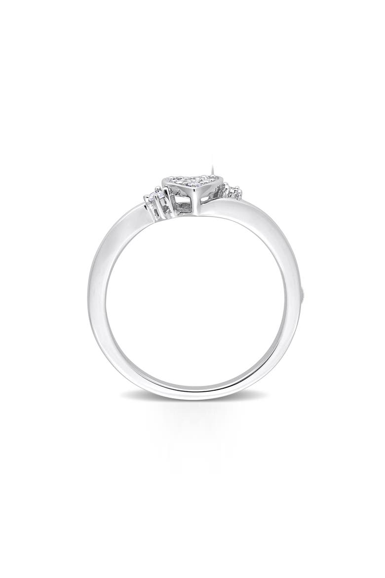 Sterling Silver Pavé Diamond Heart Ring - 0.10ct., Alternate, color, SILVER