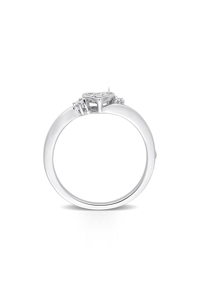 DELMAR Sterling Silver Pavé Diamond Heart Ring - 0.10ct., Alternate, color, Silver