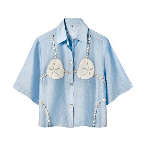Sand Dollar Stimulus Relaxed Crop Cabana Top