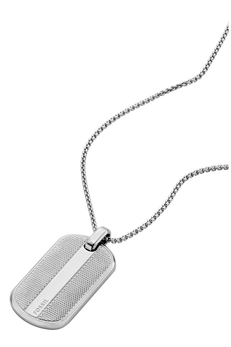 Men's Knox Dog Tag Pendant Necklace, Alternate, color, SILVER