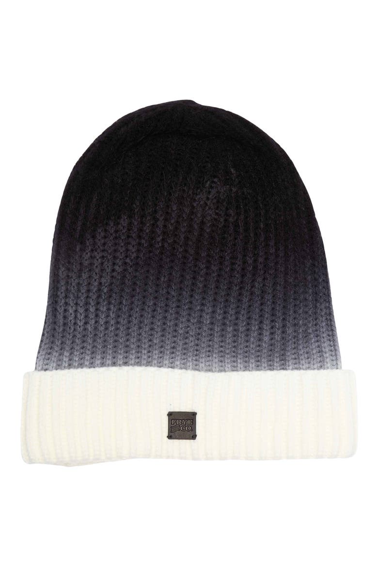 Dip Dye Knit Beanie, Main, color, BLACK