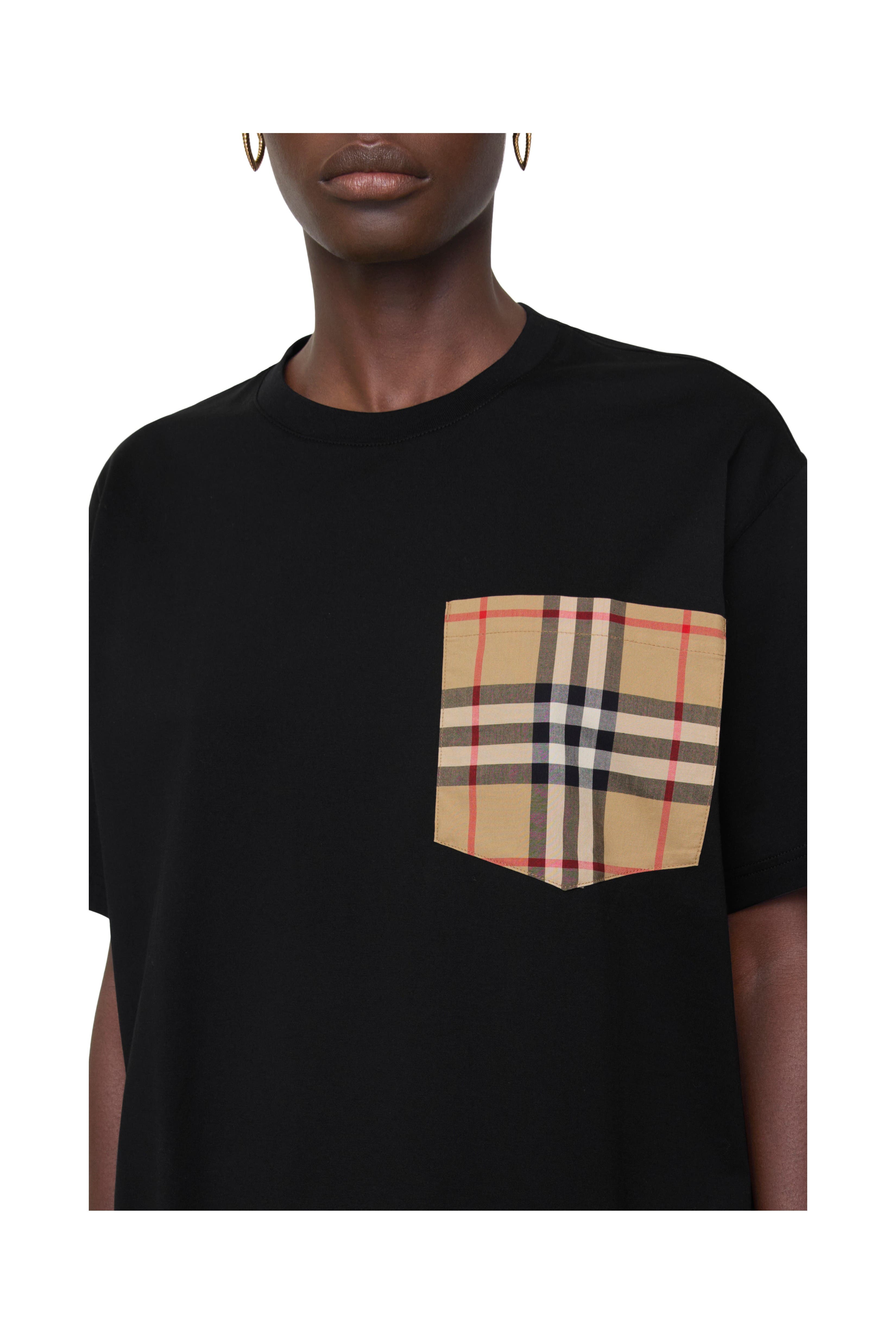 Check Pocket Cotton T-shirt - image 2