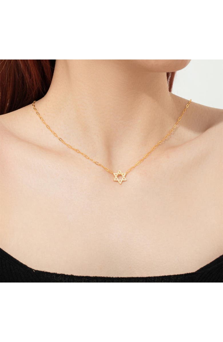 Outofoffice Star Of David Gold Pave Charm Necklace, Alternate, color, 