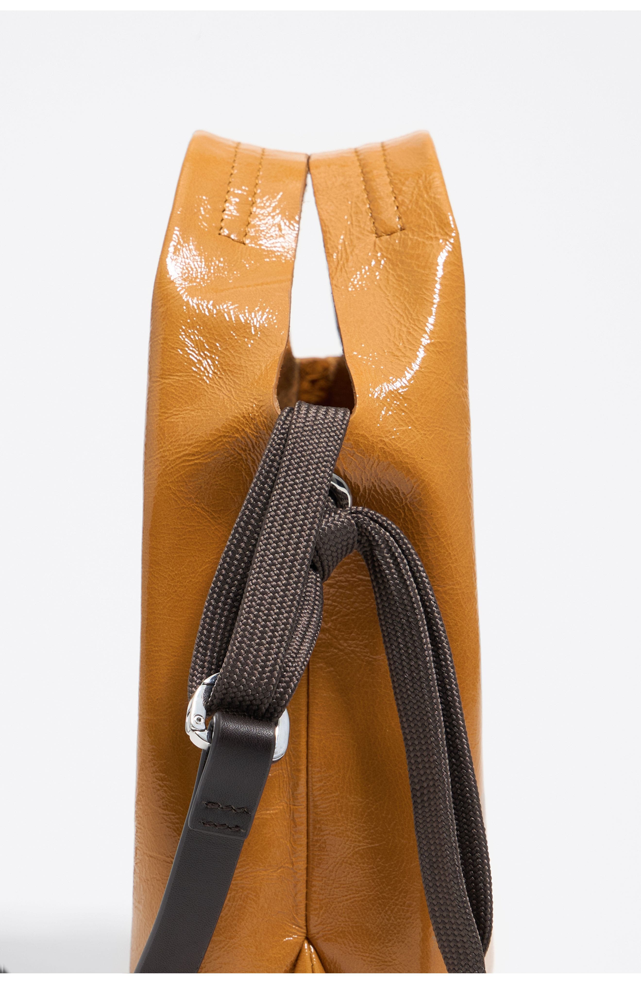 Bimba y Lola Leather Mini Paper Bag, Alternate, color, Caramel