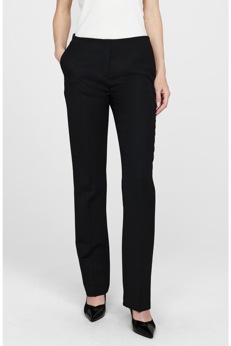Lula Wool Straight Leg Pants, Main, color, BLACK