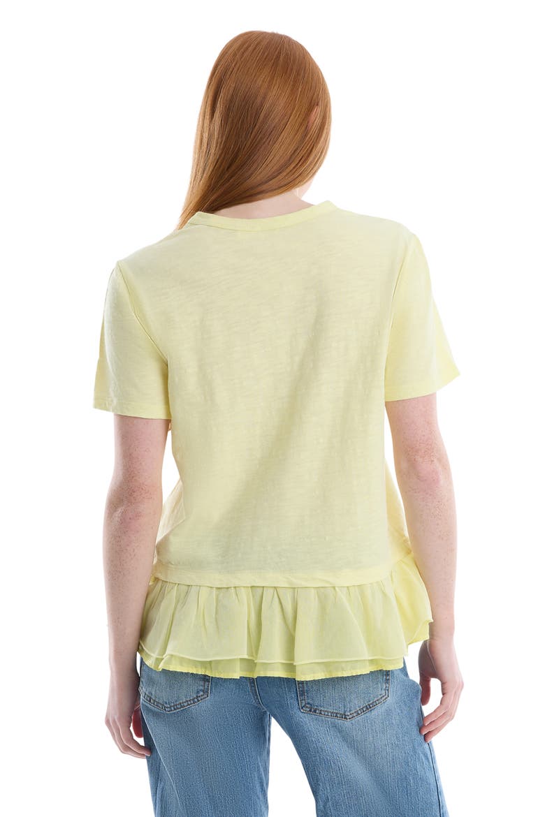 Short Sleeve Mixed Media Tee, Alternate, color, Wax Yellow
