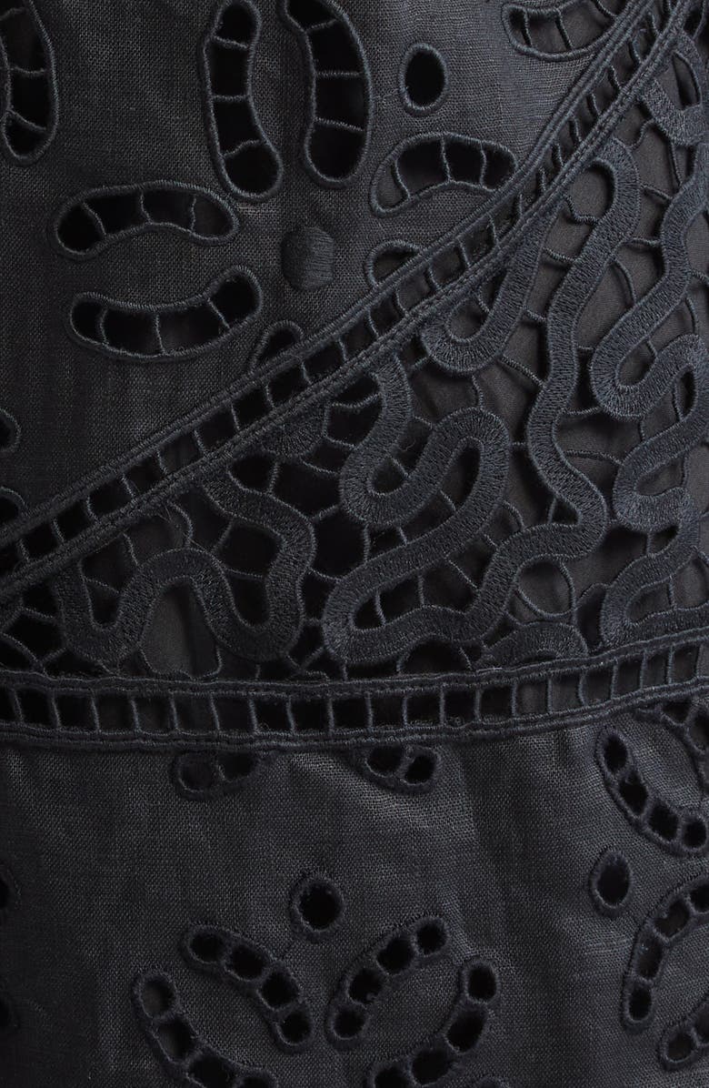 Ulla Johnson Eleni Long Sleeve Linen Lace Dress, Alternate, color, 