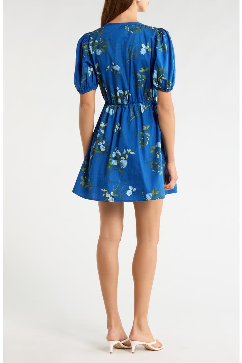 Oreanna Floral Alba Drawstring Waist Cotton Minidress, Alternate, color, NAVY-BLUE-GRN